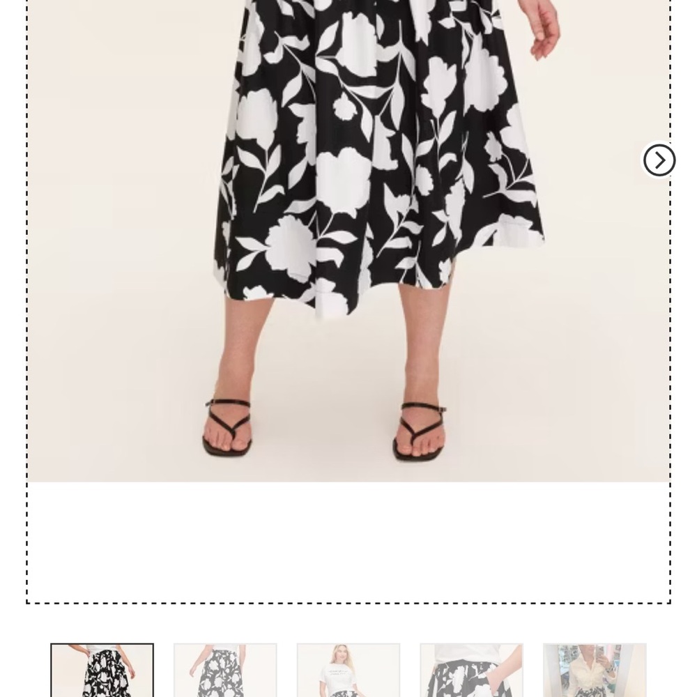 Floral Black and White Skirt